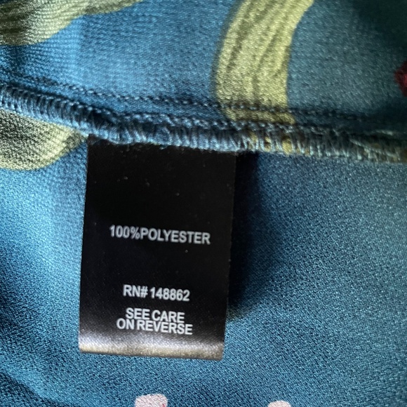 Torrid Tropical Floral Chiffon Hi Lo Babydoll Tunic Sheer Teal Size 0 - Picture 7 of 8